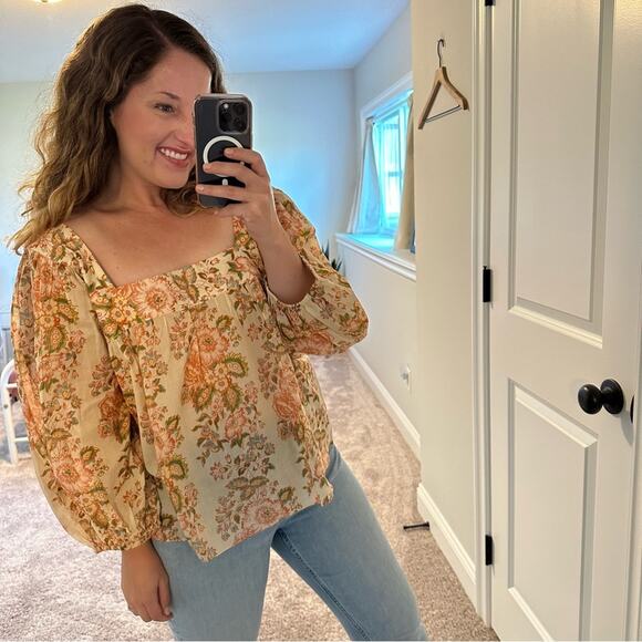 LOEFFLER RANDALL Pink Cotton Floral Blouse XL - Picture 10 of 10